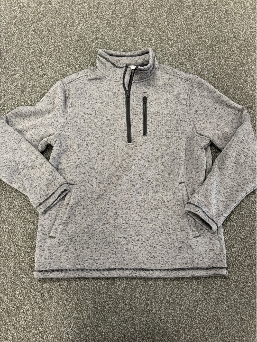 Field & Stream Men's Small Charcoal Gray Fleece Quarter Zip Pullover Jacket